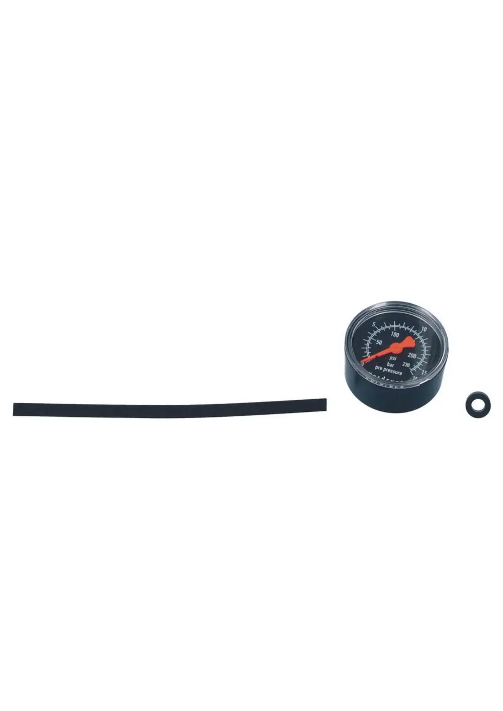 Manometer von Judo zur Druckmessung, skaliert bis 16 bar. Enthaltene Teile: Manometer, Ausgleichsstreifen und Gummidichtung.
